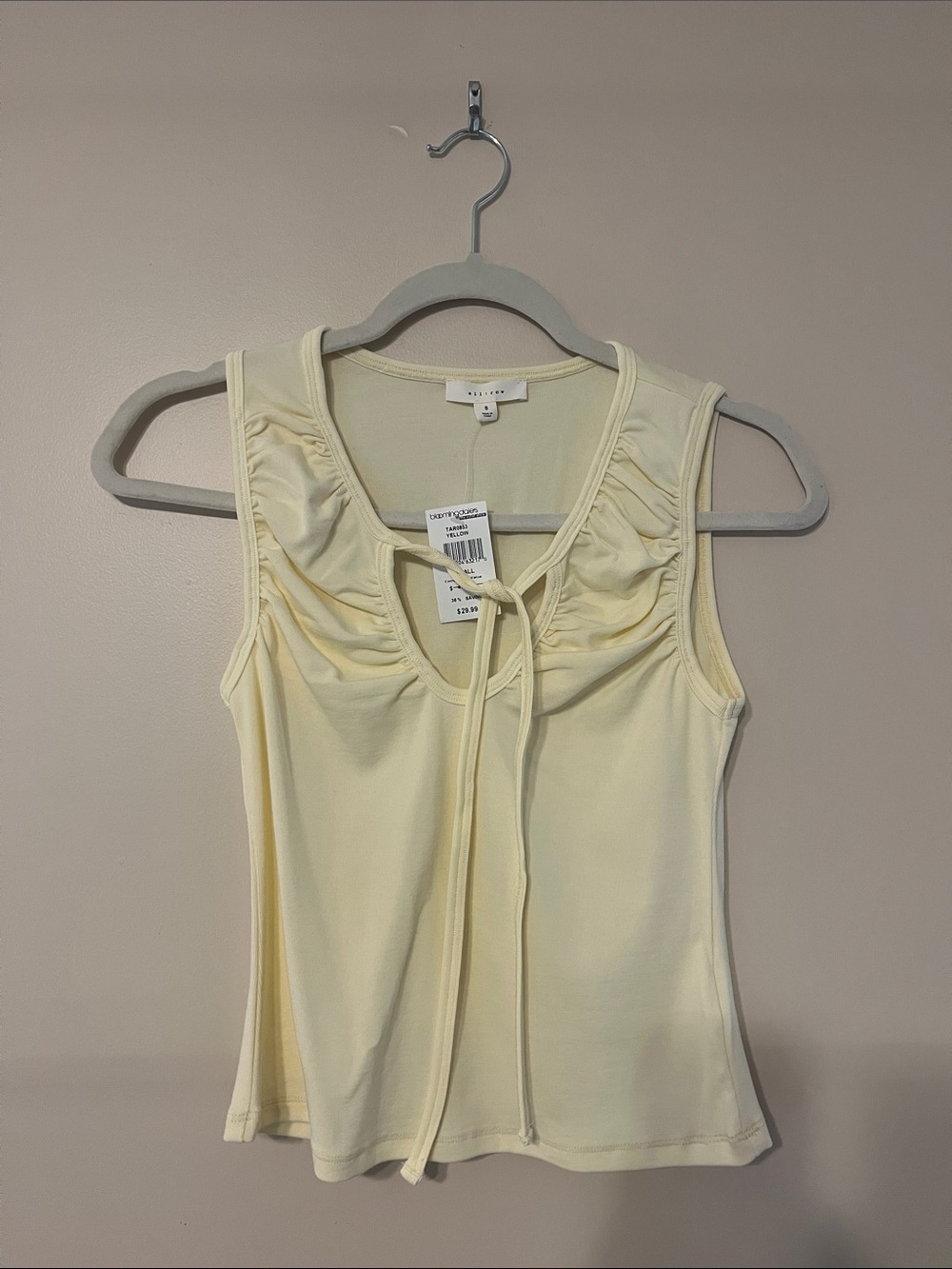 Sleeveless Butter Tie-Front Ruched Tank Top NWT